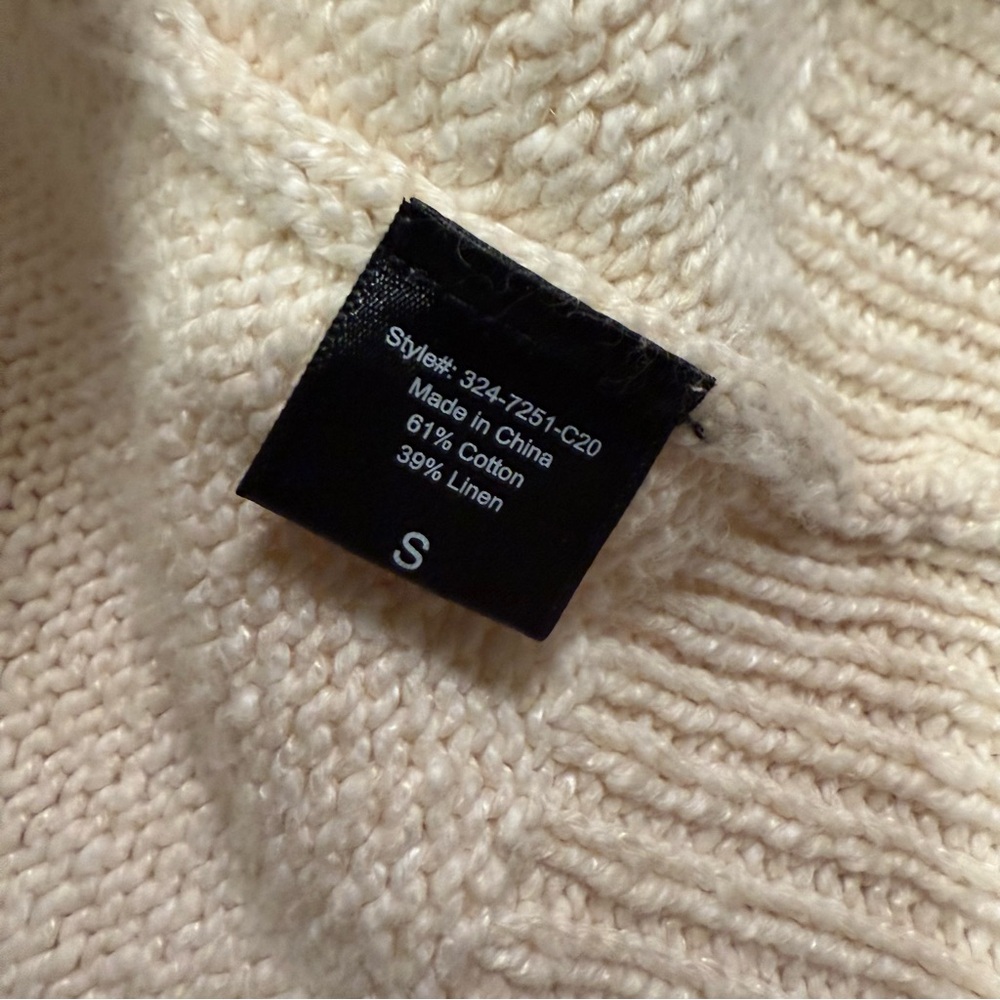 Jenni Kayne Cotton Linen Stanford Cardigan Small Cream Beige EUC - Picture 4 of 6